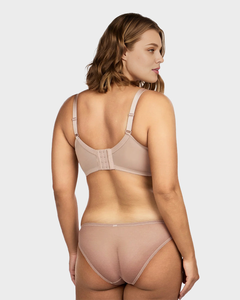 Full Coverage Lace Minimizer Bra - Petal