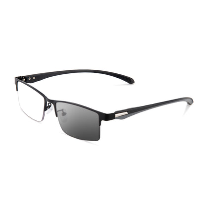 TITANIUM MULTI-FOCUS READING GLASSES PHOTOCHROMIC PROGRESSIVE DOUBLE LIGHT ANTI-BLUE LIGHT