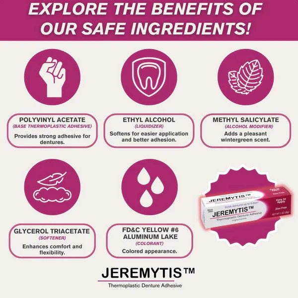 ⏰[Official Brand Store 24-Hours Promotion Buy 1 Get 2 Free] JEREMYTIS™ Thermoplastic Denture Adhesive