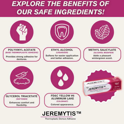 ⏰[Official Brand Store 24-Hours Promotion Buy 1 Get 2 Free] JEREMYTIS™ Thermoplastic Denture Adhesive
